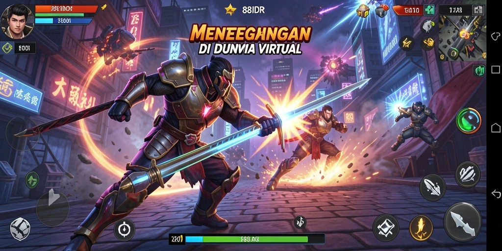 Menampilkan aksi pertarungan seru dalam game 88IDR.