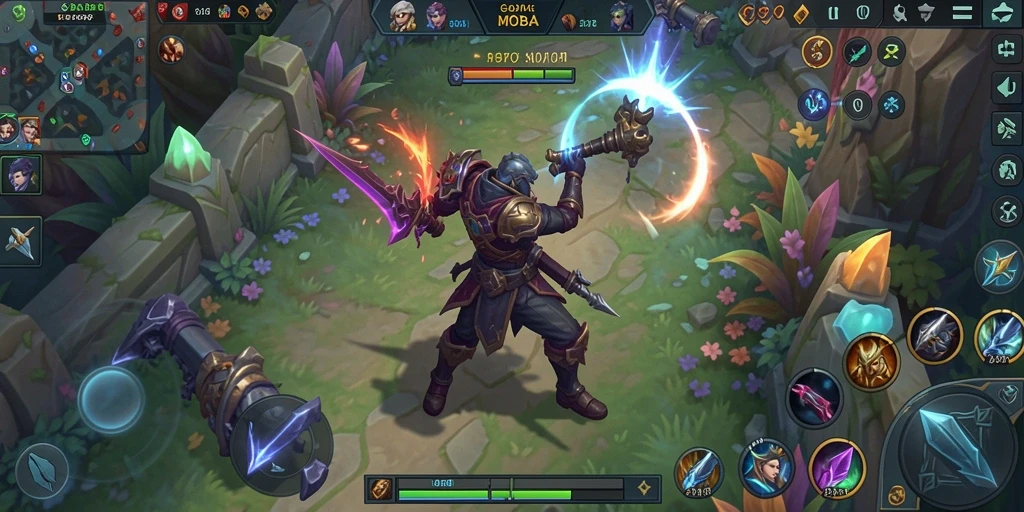 Tangkapan layar gameplay 99RP dengan aksi seru di arena MOBA.