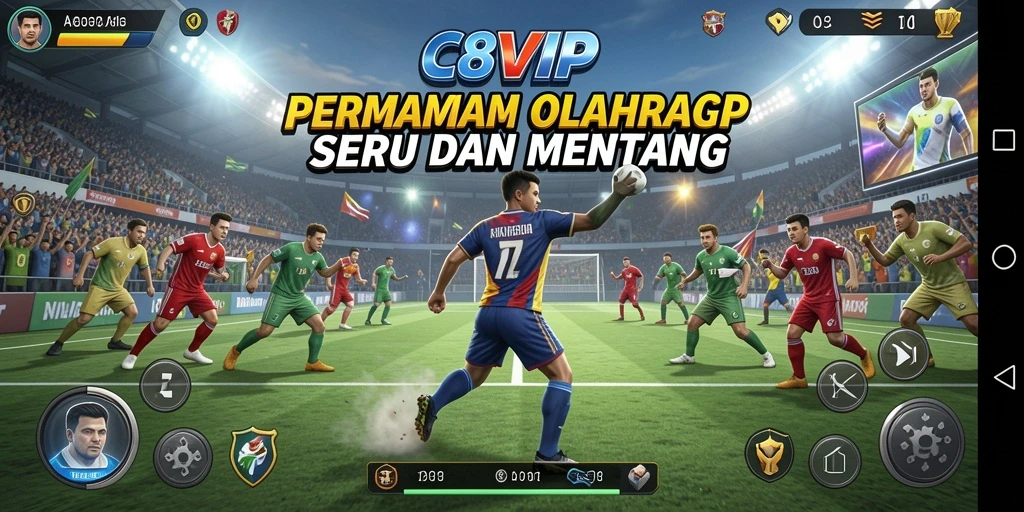 Tampilan permainan C8VIP yang mengesankan dengan aksi olahraga yang seru.