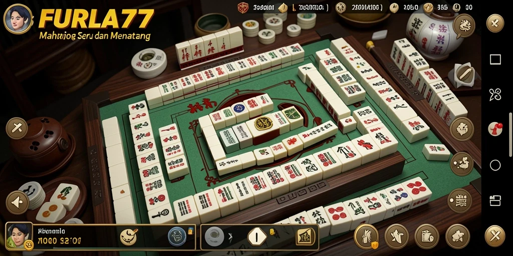 Tampilan gameplay menarik dari FURLA77 dengan elemen Mahjong yang seru.
