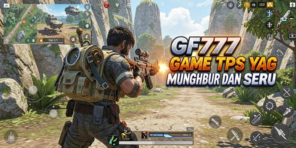 Tampilan utama gameplay GF777 dengan aksi TPS yang seru.