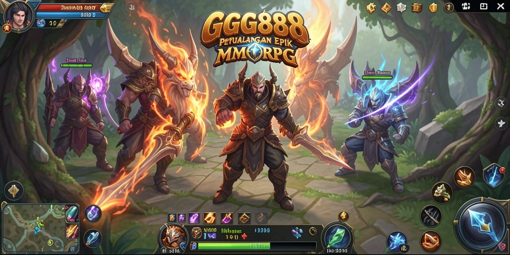 Tampilan gameplay seru dari GGG888 yang menampilkan pertarungan epik.