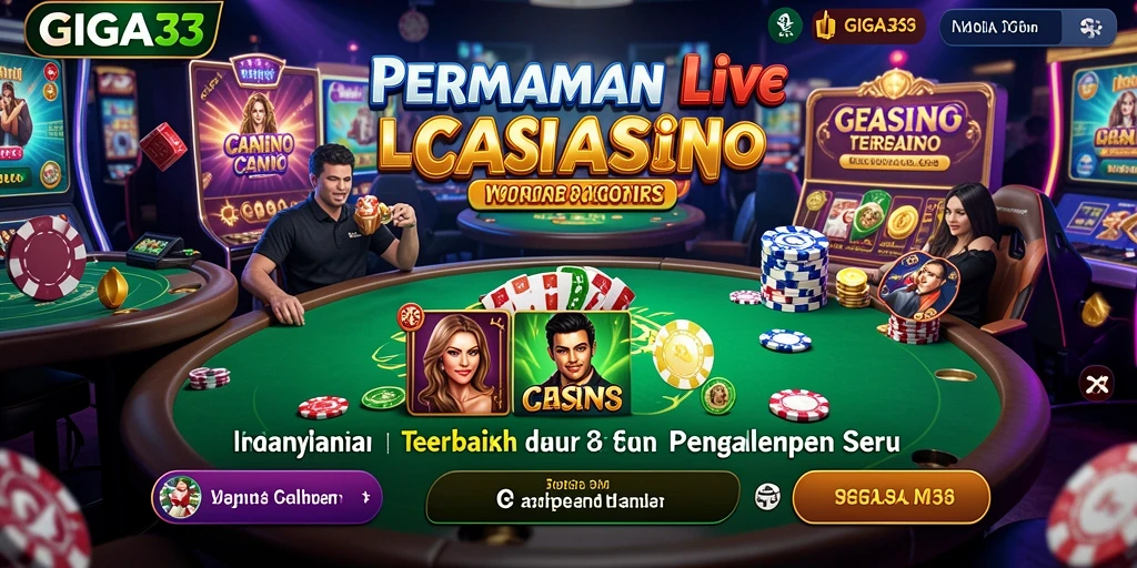 Tampilan gameplay Live Casino GIGA33 dengan dealer langsung.
