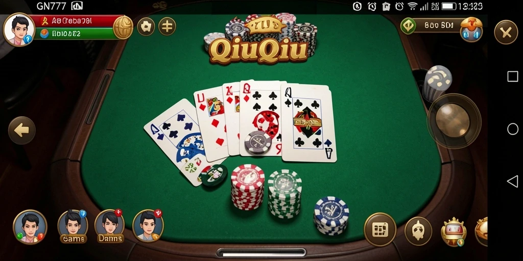 Gameplay seru QiuQiu di GN777 dengan interaksi antarpemain.