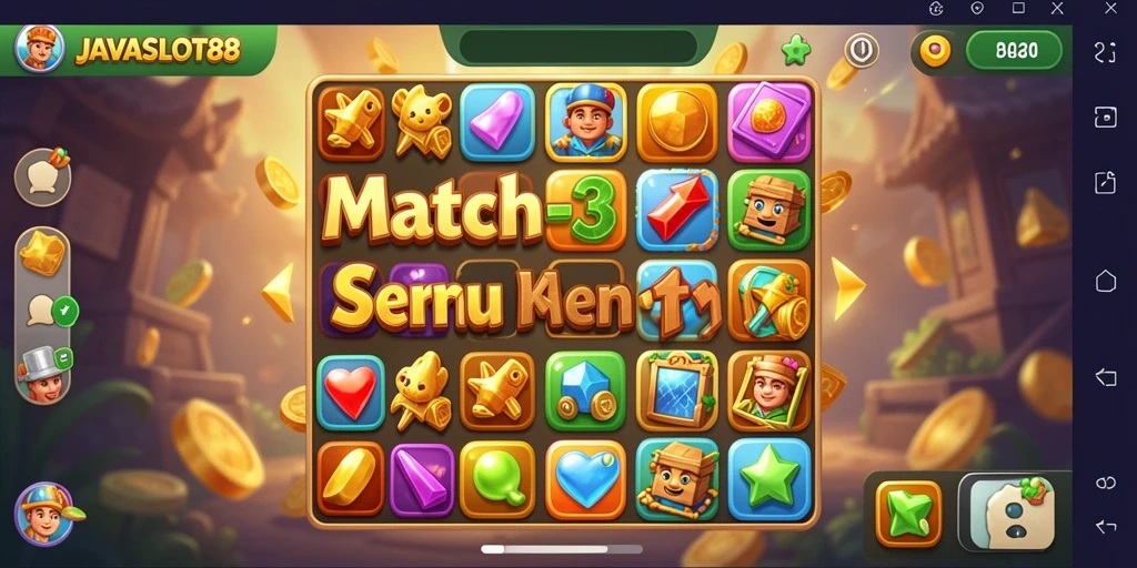 Screenshot gameplay JAVASLOT88 yang menampilkan keseruan mencocokkan simbol.