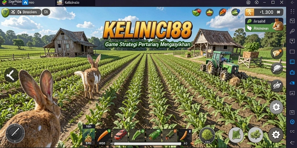 Screenshot gameplay KELINCI88 yang menunjukkan ladang yang makmur.