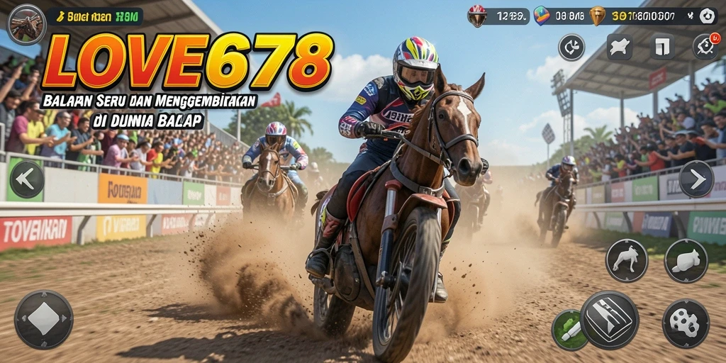 Gameplay balap seru di LOVE678 dengan kendaraan cepat.