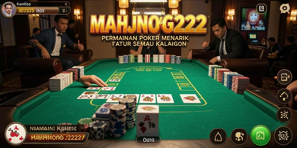 Screenshot utama MAHJONG222 menampilkan gameplay seru Poker.
