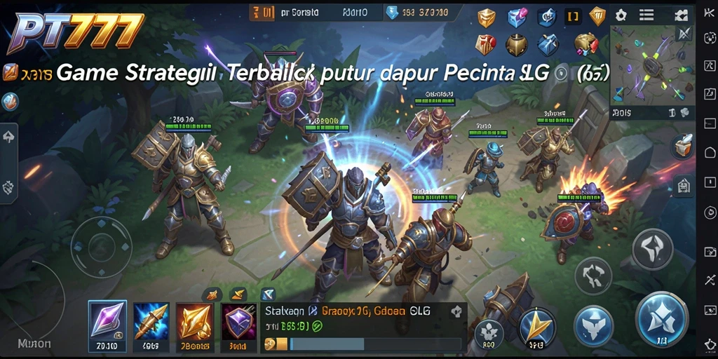 Screenshot gameplay PT777 menampilkan pertarungan strategis di medan perang.