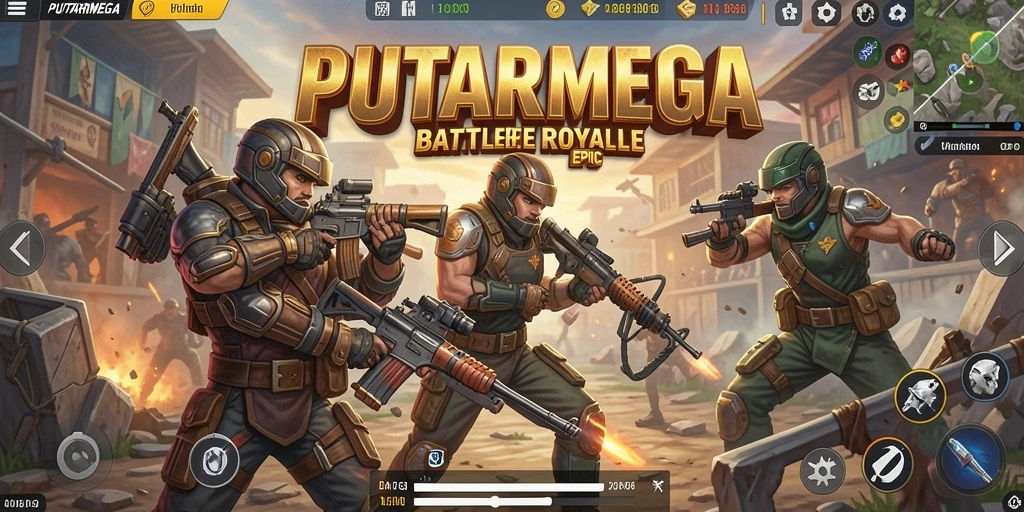 Screenshot gameplay intens di arena pertempuran PUTARMEGA.