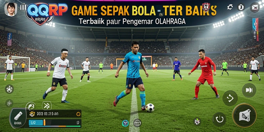 Tampilan gameplay QQRP yang penuh aksi sepak bola.