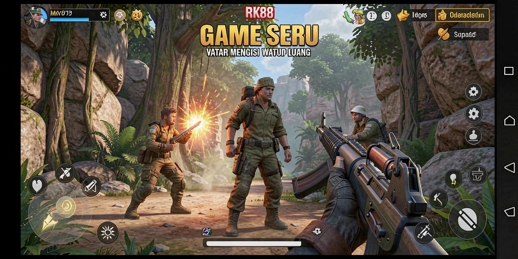 Screenshot utama RK88 menampilkan aksi seru gameplay yang menyenangkan.