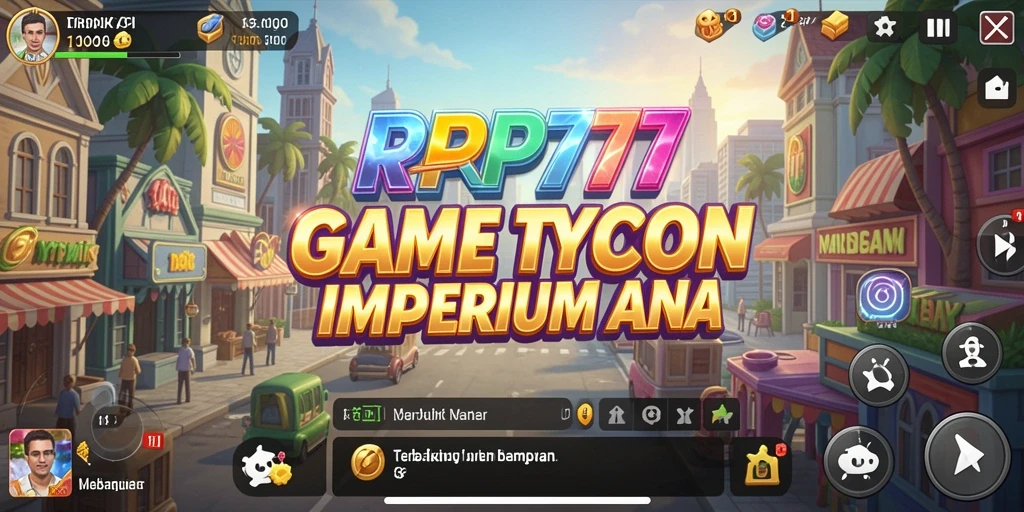 Gameplay RPRP777 menunjukkan strategi manajemen bisnis yang seru.