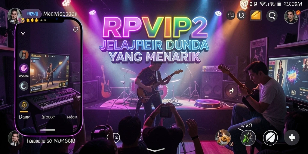 Tampilan gameplay RPVIP2 dengan antarmuka musik yang menarik.