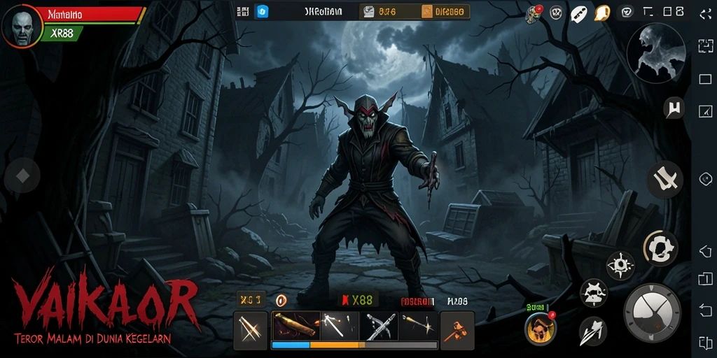 Tangkapan layar gameplay XR88 dengan suasana horor yang menegangkan.